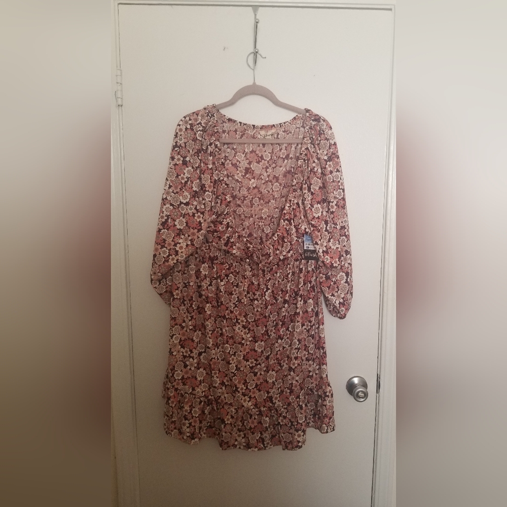 Hint of Blush Floral Dress